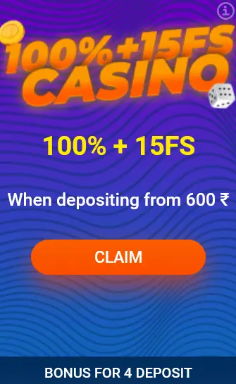 Bonus on 4th deposit 100% + 15FS Casino Bonus on 4th deposit 100% + 15FS Casino