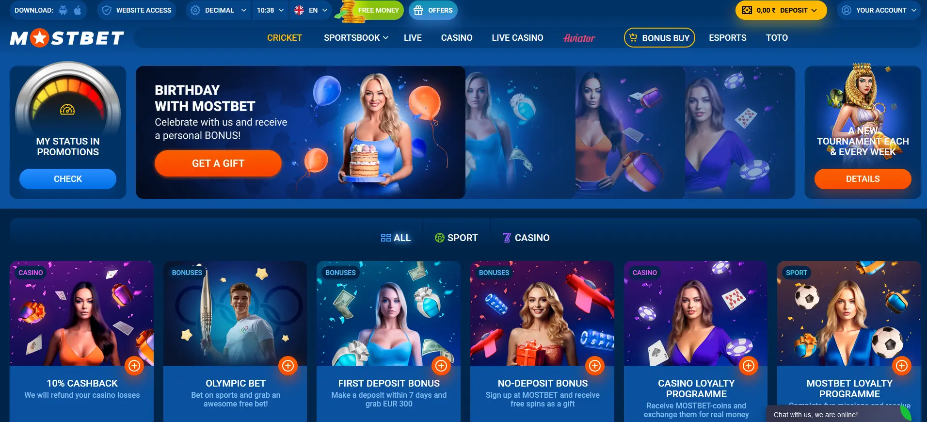 Current promotions at Mostbet