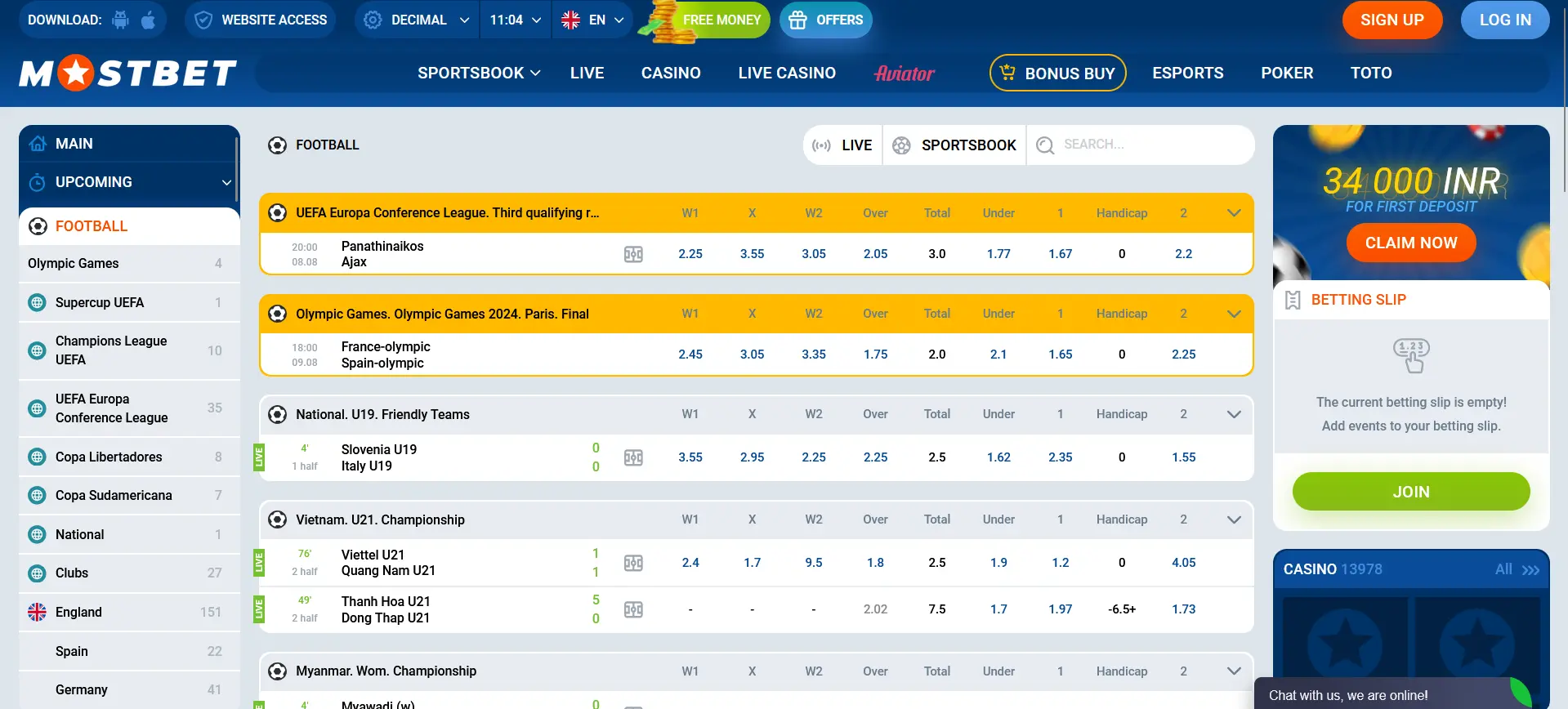 Football Lines at Mostbet India Football Lines at Mostbet India