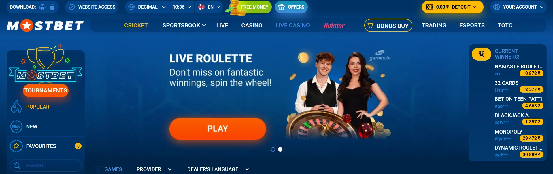 Live Casino at Mostbet in India Live Casino at Mostbet in India