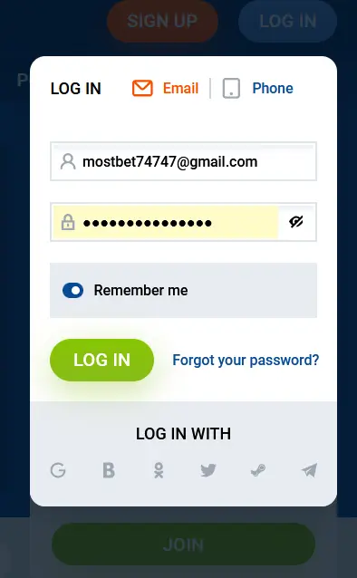 Login to Mostbet in India