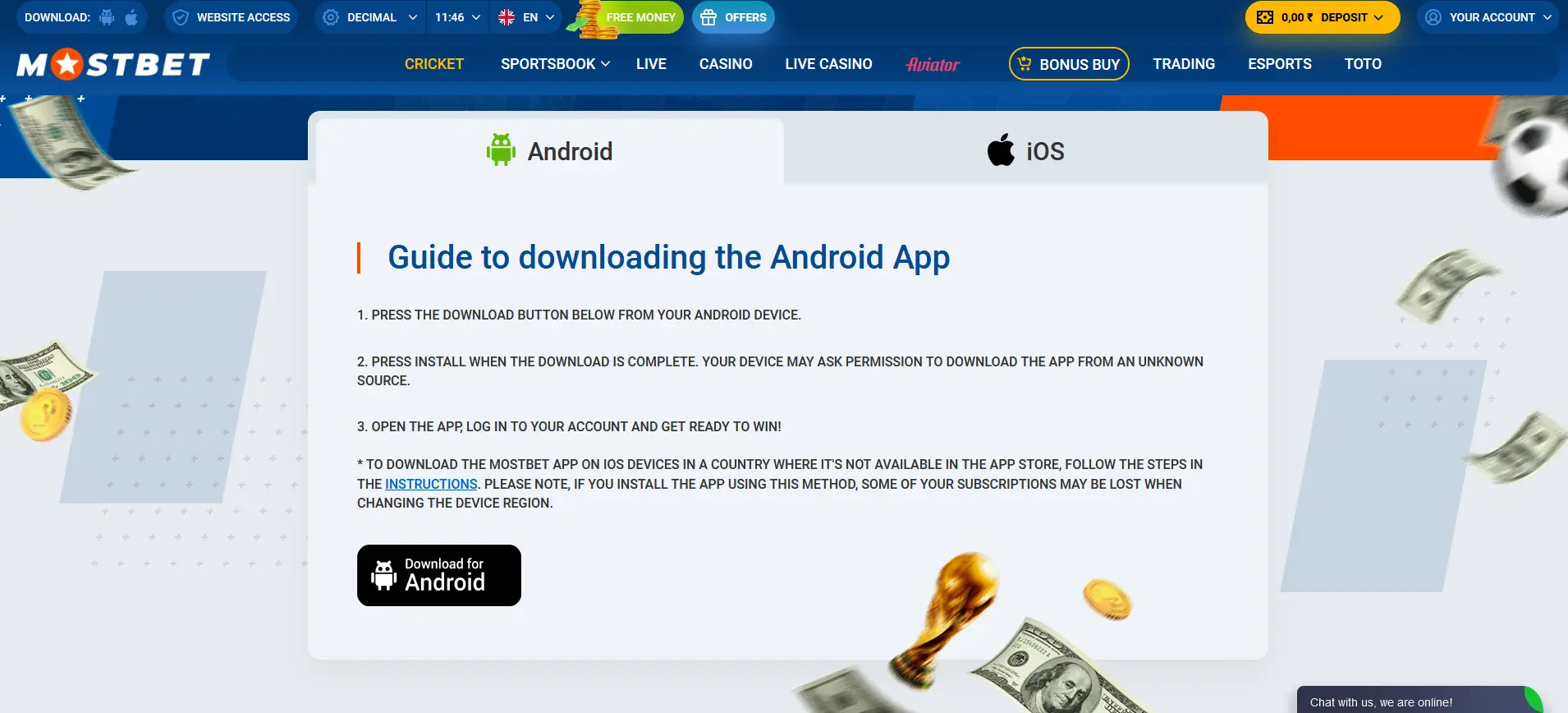 Mostbet app for Android